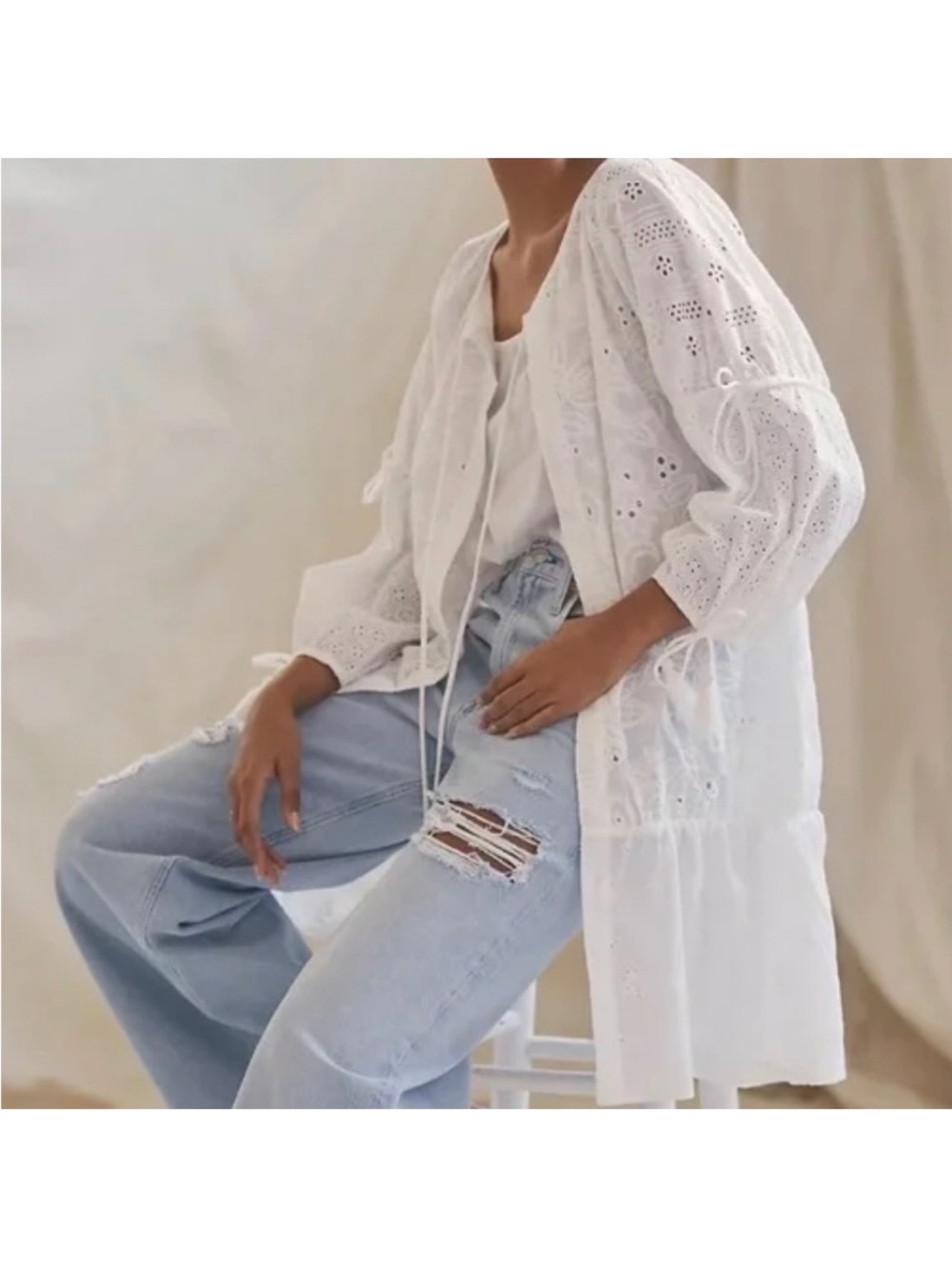 NWT Anthropologie one size kimono /cover up cardigan in white